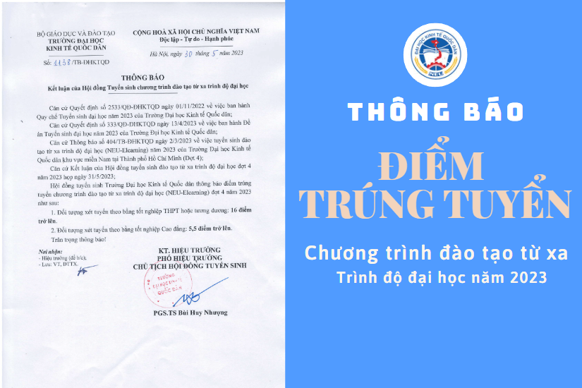 THÔNG BÁO: Kết luận của Hội đồng Tuyển sinh chương trình đào tạo từ xa trình độ đại học