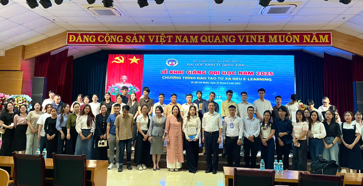 Lễ khai giảng Chương trình Đào tạo Từ xa NEU E-Learning đợt 4 năm 2025 tại khu vực miền Nam
